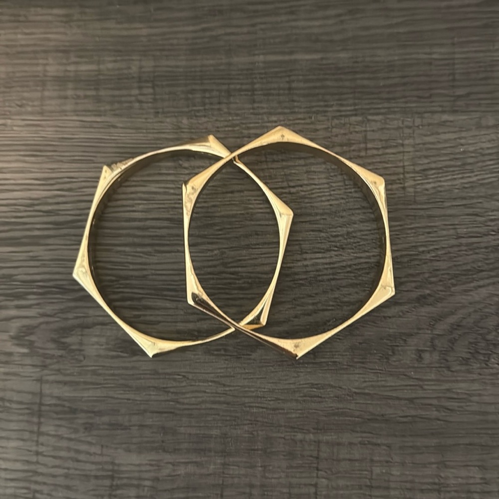 Geometric Gold Color Bangles